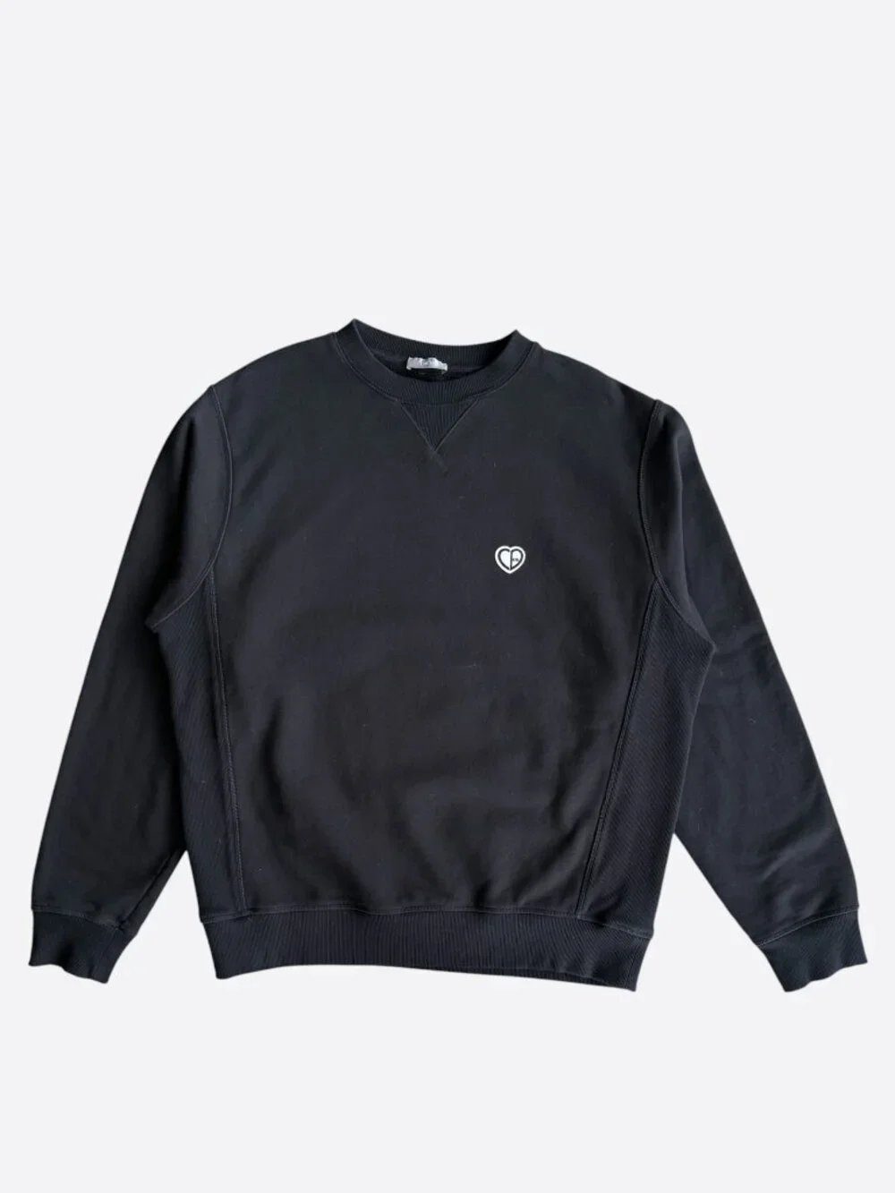 Dior Black & White Heart CD Embroidered Logo Sweater